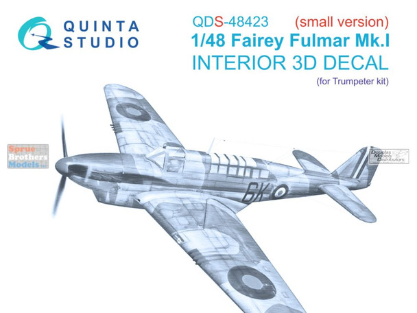 QTSQDS48423 1:48 Quinta Studio Interior 3D Decal - Fulmar Mk.I (TRP kit) Small Version