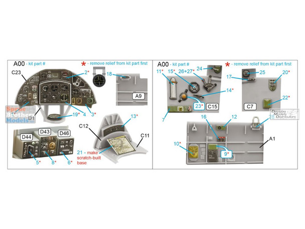 QTSQDS48423 1:48 Quinta Studio Interior 3D Decal - Fulmar Mk.I (TRP kit) Small Version