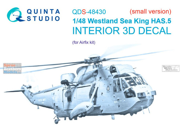 QTSQDS48430 1:48 Quinta Studio Interior 3D Decal - Sea King HAS.5 (AFX kit) Small Version