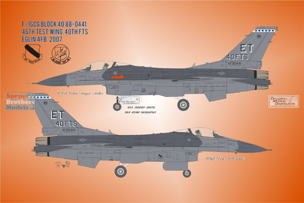 BMA48034 1:48 Bullseye Model Aviation Decals - 'Flight Test Vipers' (F-16CG F-16CJ F-16DG F-16B Falcon)