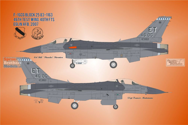 BMA48034 1:48 Bullseye Model Aviation Decals - 'Flight Test Vipers' (F-16CG F-16CJ F-16DG F-16B Falcon)
