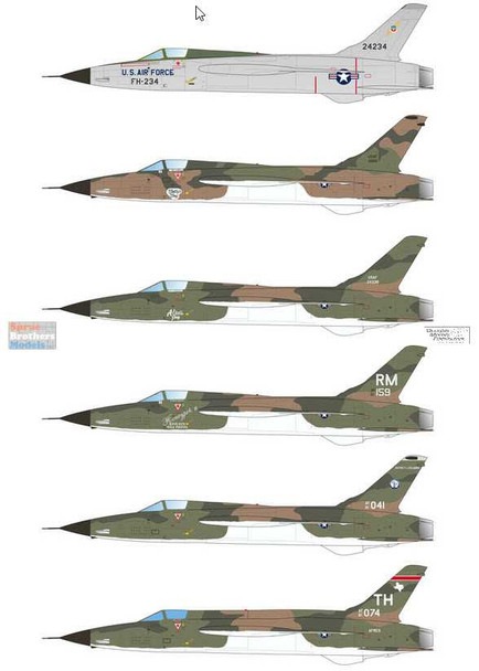 CARCD48186 1:48 Caracal Models Decals - F-105B F-105D Thunderchief USAF