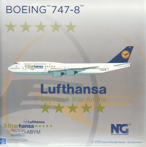 NGM78011 1:400 NG Model Lufthansa B747-8 Reg #D-ABYM 'Starhansa' (pre-painted/pre-built)