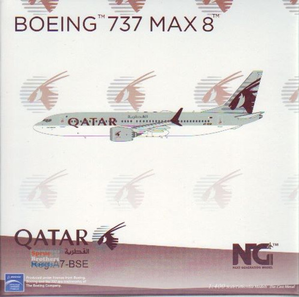 NGM88019 1:400 NG Model Qatar Airways B737 Max8 Reg #A7-BSE (pre-painted/pre-built)