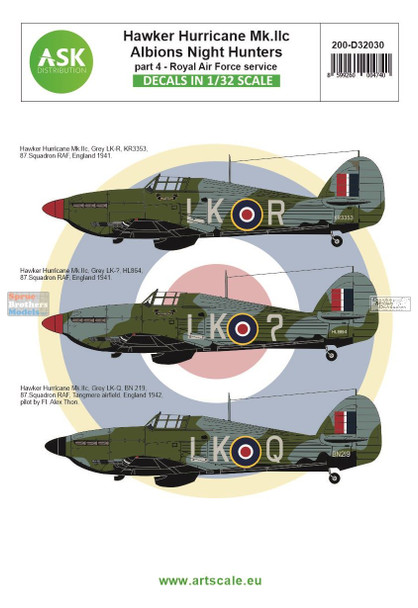 ASKD32030 1:32 ASK/Art Scale Decals - Hurricane Mk.IIc Albions Night Hunters Part 4: Royal Air Force