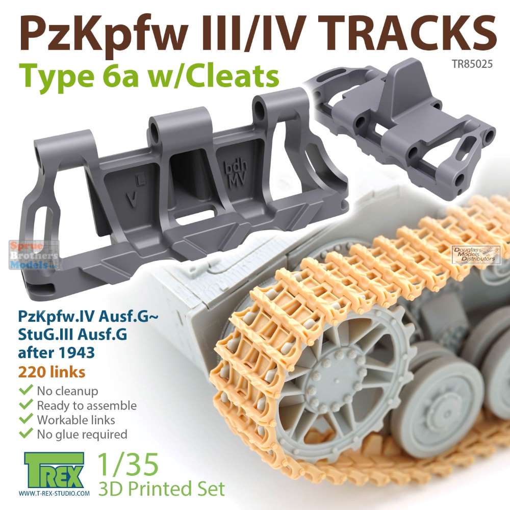 TRXTR85025 1:35 TRex - Panzer Pz.Kpfw III/IV Tracks Type 6a