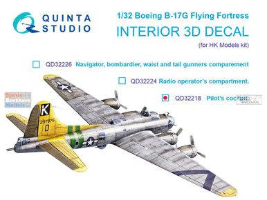 Intérieur Imprimé En 3D Coloré Quinta Studio 1/48 Pour Boeing B-17F – Détail Maquette Avion
