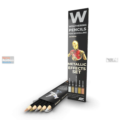 AKI010046 AK Interactive Weathering Pencils - Metallics Effects