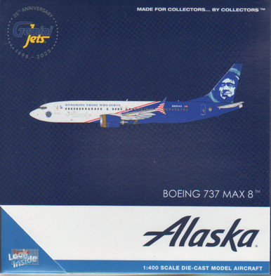 GEMGJ2258 1:400 Gemini Jets Alaska Airlines B737 Max 8 Reg #N806AK
