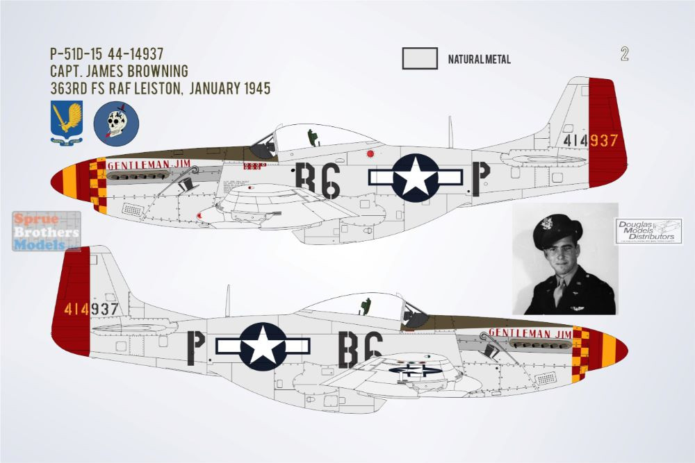 BMA48041 1:48 Bullseye Model Aviation Decalcomanie - P-51D P-51K Mustang Yoxford Ragazzi - Foto 5 di 6