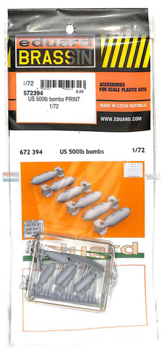 EDU672394 1:72 Eduard Brassin US 500lb Bombs Set - Sprue Brothers