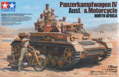 TAM25208 1:35 Tamiya Panzerkampfwagen IV Ausf.F & Motorcycle North