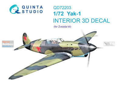 QTSQD72203 1:72 Quinta Studio 3D Decal - Yak-1 (ZVE kit