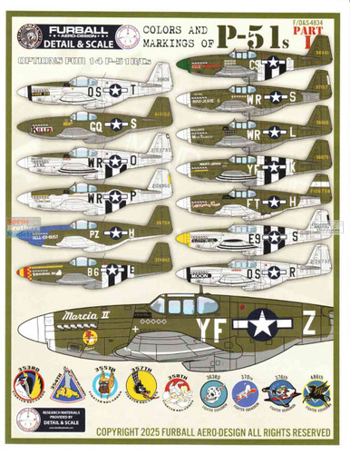 FURDS4834 1:48 Furball Aero Design P-51 B P-51C Mustang Colors