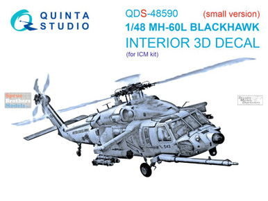 QTSQDS48590 1:48 Quinta Studio Interior 3D Decal - MH-60L Black