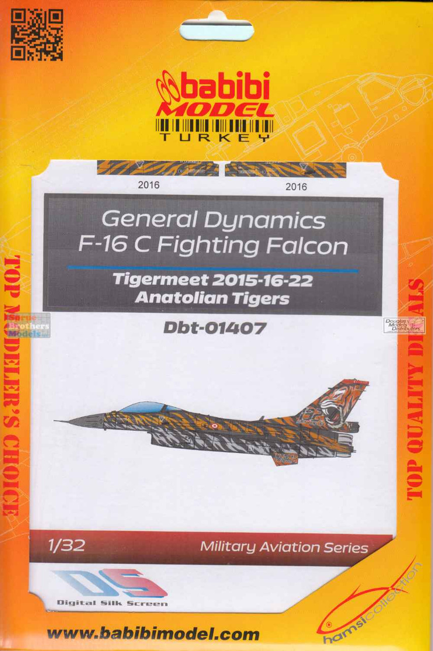 BBBDBT01407 1:32 Babibi Model Decals - F-16C Falcon Tigermeet 2015-16-22 - Picture 1 of 1
