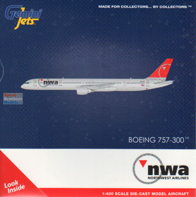 GEMGJ2366 1:400 Gemini Jets Northwest Airlines 757-300 Reg #N587NW