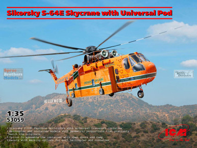 ICM53059 1:35 ICM S-64E Skycrane with Universal Pod - Sprue