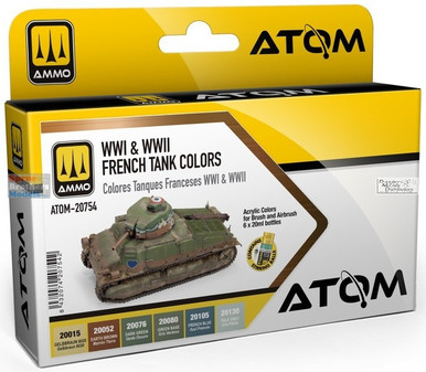 AMMAT20754 AMMO by Mig ATOM Paint Set - WW1 & WW2 French Tank