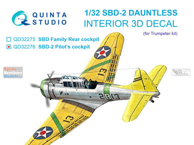 QTSQD32276 1:32 Quinta Studio 3D Decal - SBD-2 Dauntless Pilot's