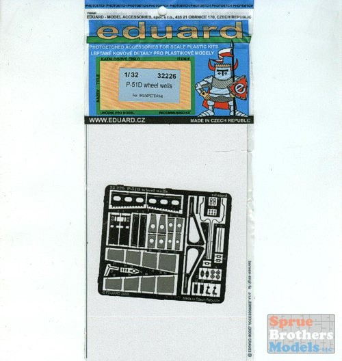 EDU32226 1:32 Eduard PE - P-51D Mustang Wheel Well Detail Set (TRP kit) #32226 - Afbeelding 1 van 1