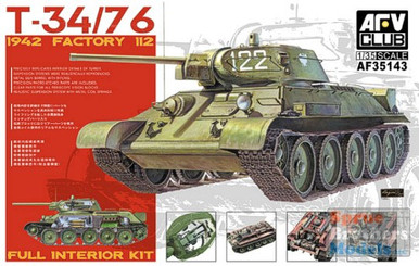 AFV35143 1:35 AFV Club Russian T-34/76 Tank Model 1942 Factory No