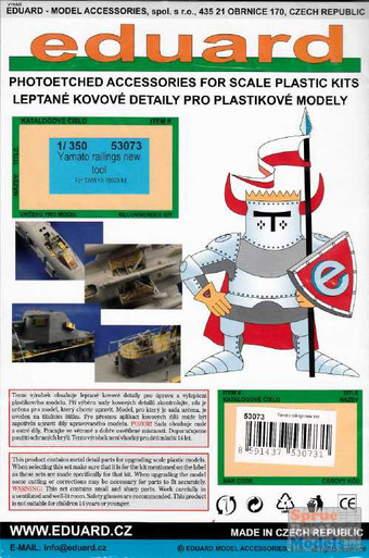 EDU53073 1:350 Eduard PE - IJN Yamato Railings (new TAM kit