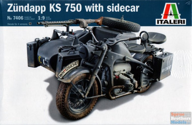 ITA7406 1:9 Italeri Zundapp KS 750 with Sidecar - Sprue Brothers