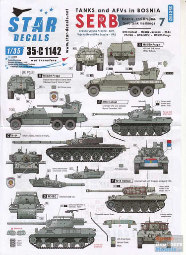 SRD35C1142 1:35 Star Decals - Tanks and AFVs in Bosnia #7 
