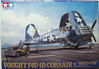 TAM61085 1:48 Tamiya Vought F4U-1D Corsair with Moto-Tug #61085
