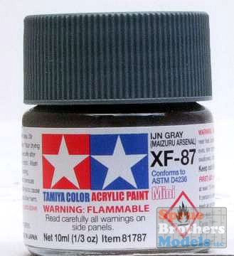 TAM81787 Tamiya Mini Acrylic Paint XF-87 IJN Gray (Maizura Arsenal