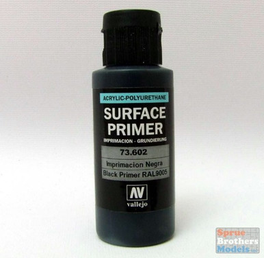 VAL73602 Vallejo Surface Primer - Black 60ml - Sprue Brothers