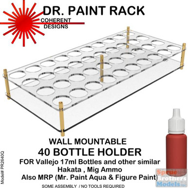 COH1007 Dr Paint Rack - Wall Mountable 40 Bottle Holder (for  Vallejo/Hataka/AMMO 17ml type bottles) - Sprue Brothers Models LLC