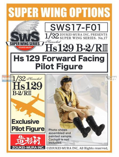 ZKMA30153 1:32 Zoukei-Mura Forward Facing Pilot Figure for Hs129