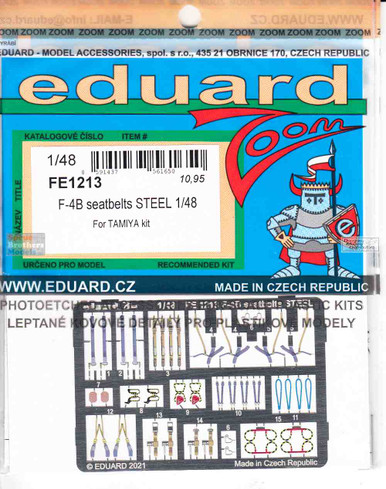 EDUFE1213 1:48 Eduard Color Zoom PE - F-4B Phantom II Seatbelts [STEEL]  (TAM kit)