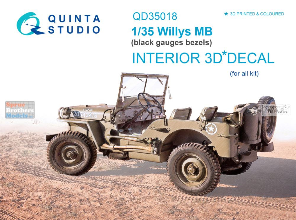 QTSQD35018 1:35 Quinta Studio Interior 3D Decal - Willy MB Jeep - Bild 1 von 4