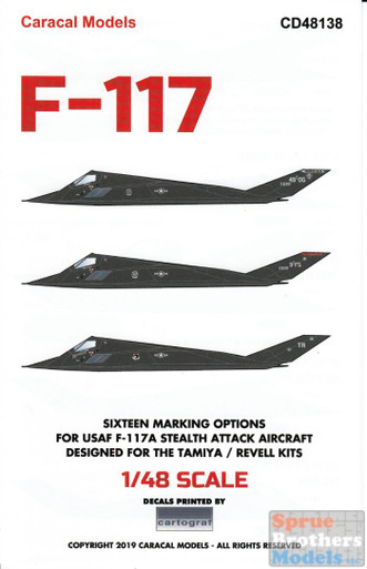 CARCD48138 1:48 Caracal Models Decals - F-117A Stealth Fighter