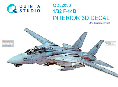 QTSQD32033 1:32 Quinta Studio Interior 3D Decal -F-14D Tomcat (TRP