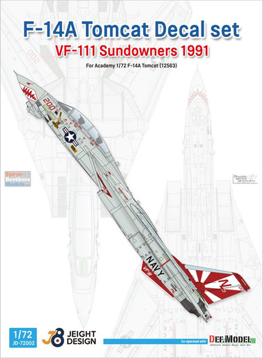 DEFJD72002 1:72 DEF Model Jeight Design Decal Set - F-14A Tomcat