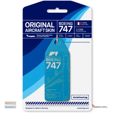 コルセール航空 Aviationtag B747 水色 AVT109 AviationTag Boeing 747-422 (Corsair) Reg #F-GTUI Blue