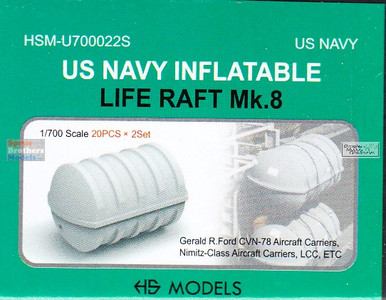HSMU700022U 1:700 HS Models US Navy Inflatable Life Raft Mk.8 - Sprue ...