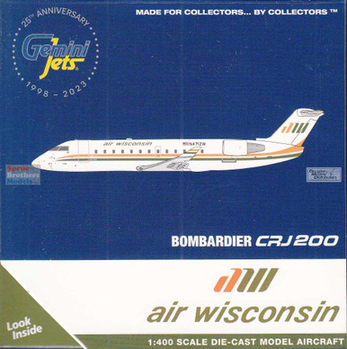 GEMGJ2211 1:400 Gemini Jets Air Wisconsin CRJ-200LR Reg #N471ZW