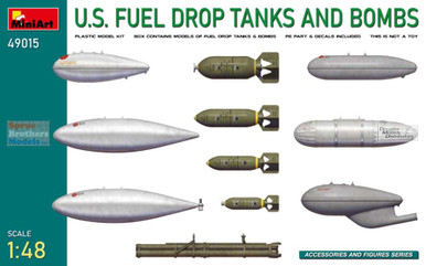 MIA49015 1:48 Miniart US Fuel Drop Tanks & Bombs - Sprue Brothers