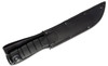 KA-BAR 1211 Full Size Fighting Knife 7" Black Plain Blade, Kraton G Handle, Leather Sheath