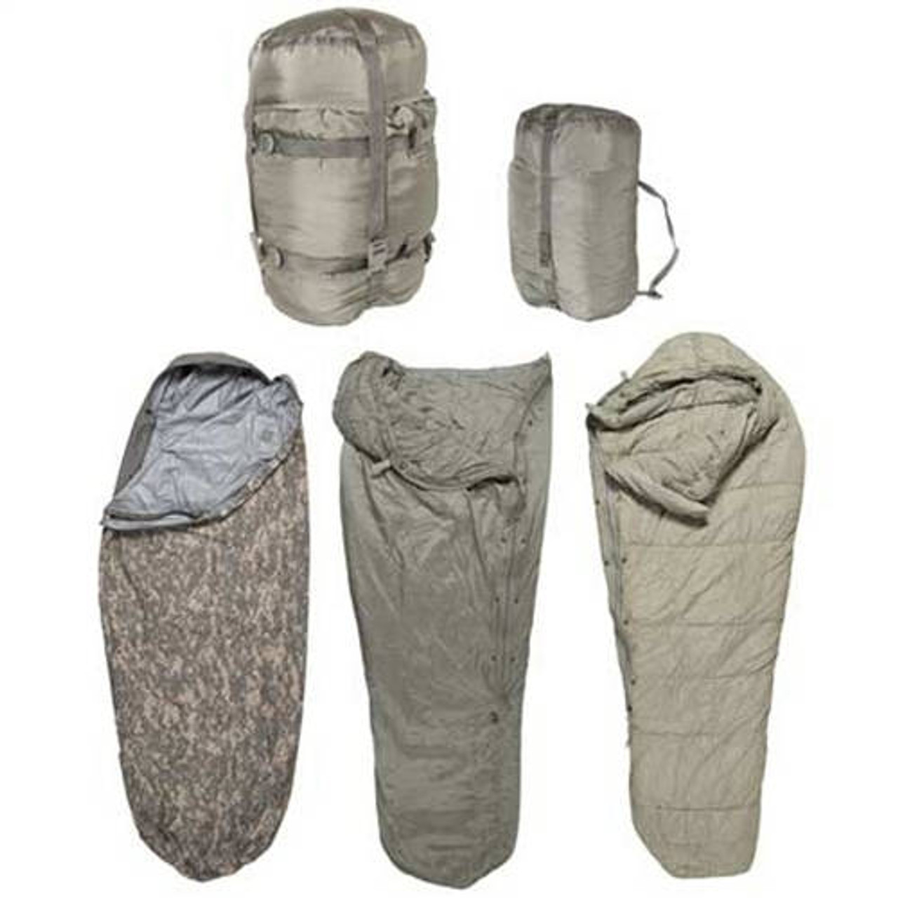 Military 5pc Modular Sleep System MSS ACU Sleeping Bag -60 Degrees ...