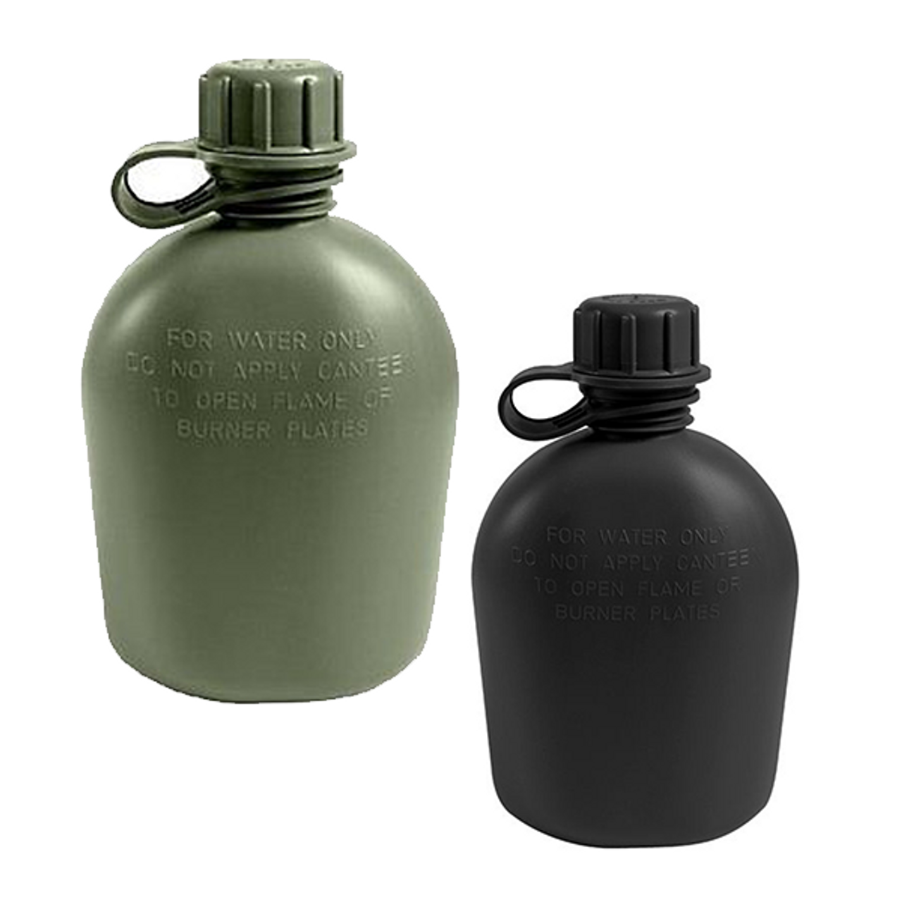 2 Military 2 Quart Canteens, OD Green USGI Collapsible 2 QT Canteen Water  Bottle