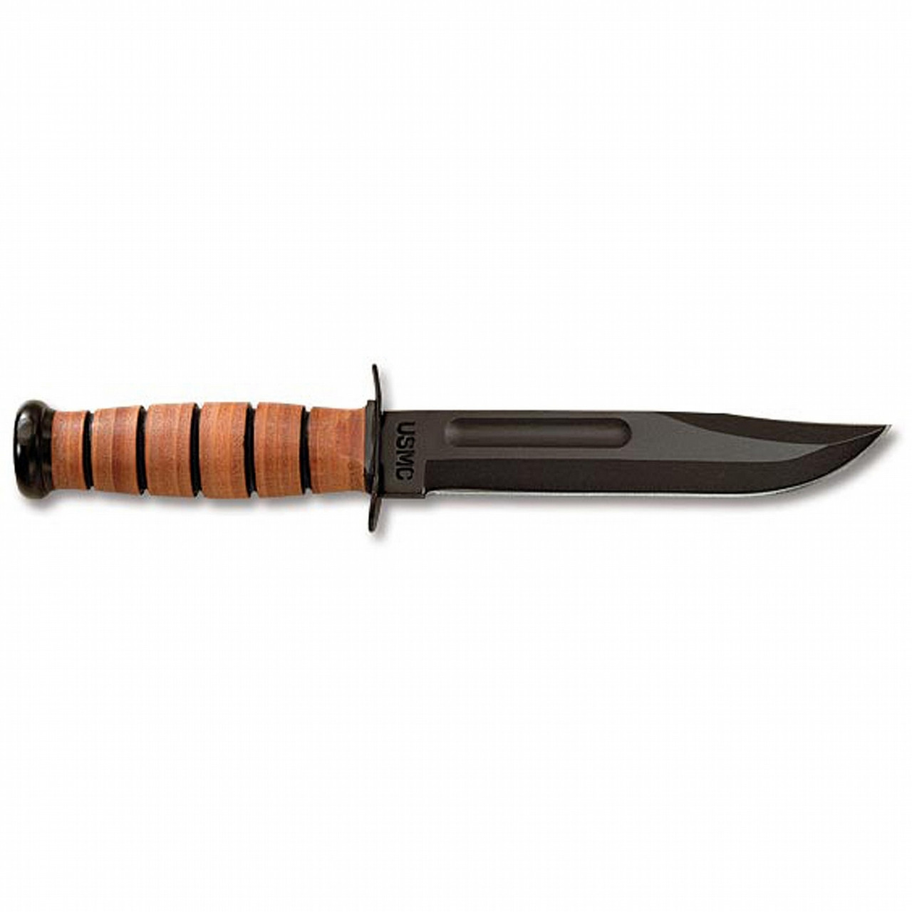 Ka-Bar USMC Straight Edge with Leather Sheath - SGT TROYS