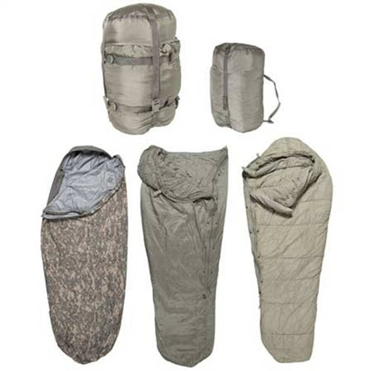 Military 5pc Modular Sleep System Mss Acu Sleeping Bag 60 Degrees Excellent Condition Sgt Troys