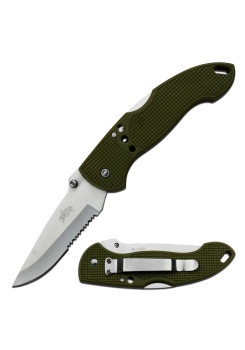 Master Green ABS Handle Serrated Folding Knife
