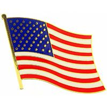 Wavy USA Flag Pin  (1 5/8")